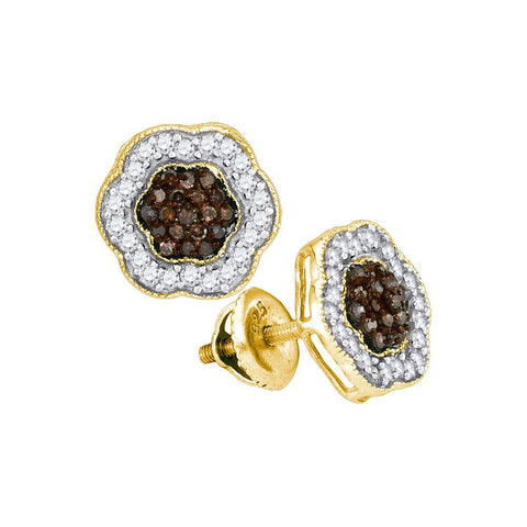 1-2CTW-Diamond MICRO-PAVE BROWN EARRING