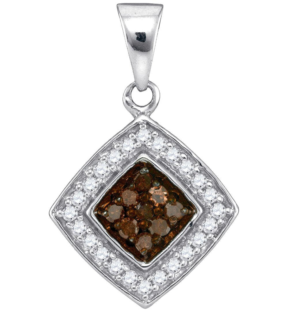 1-4CTW-Diamond MICRO-PAVE BROWN PENDANT