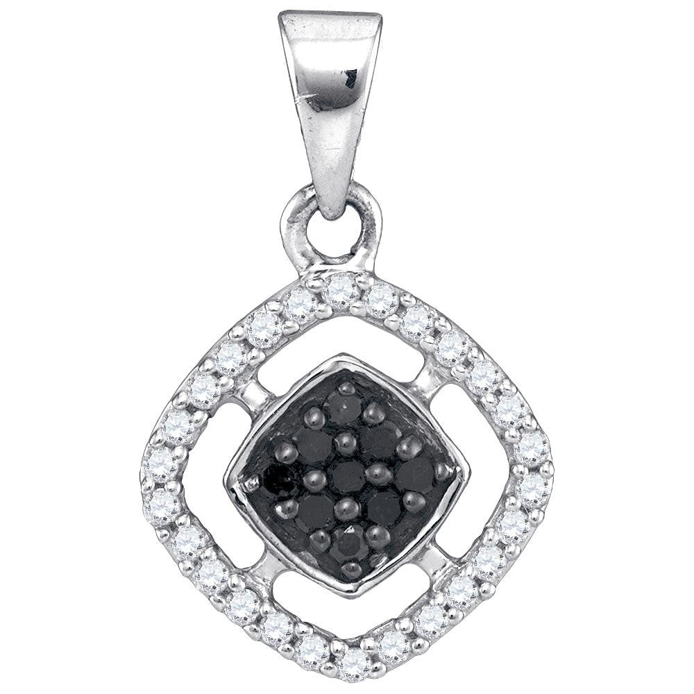 1-5CTW-Diamond MICRO-PAVE BLACK PENDANT