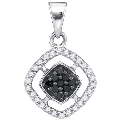 1-5CTW-Diamond MICRO-PAVE BLACK PENDANT