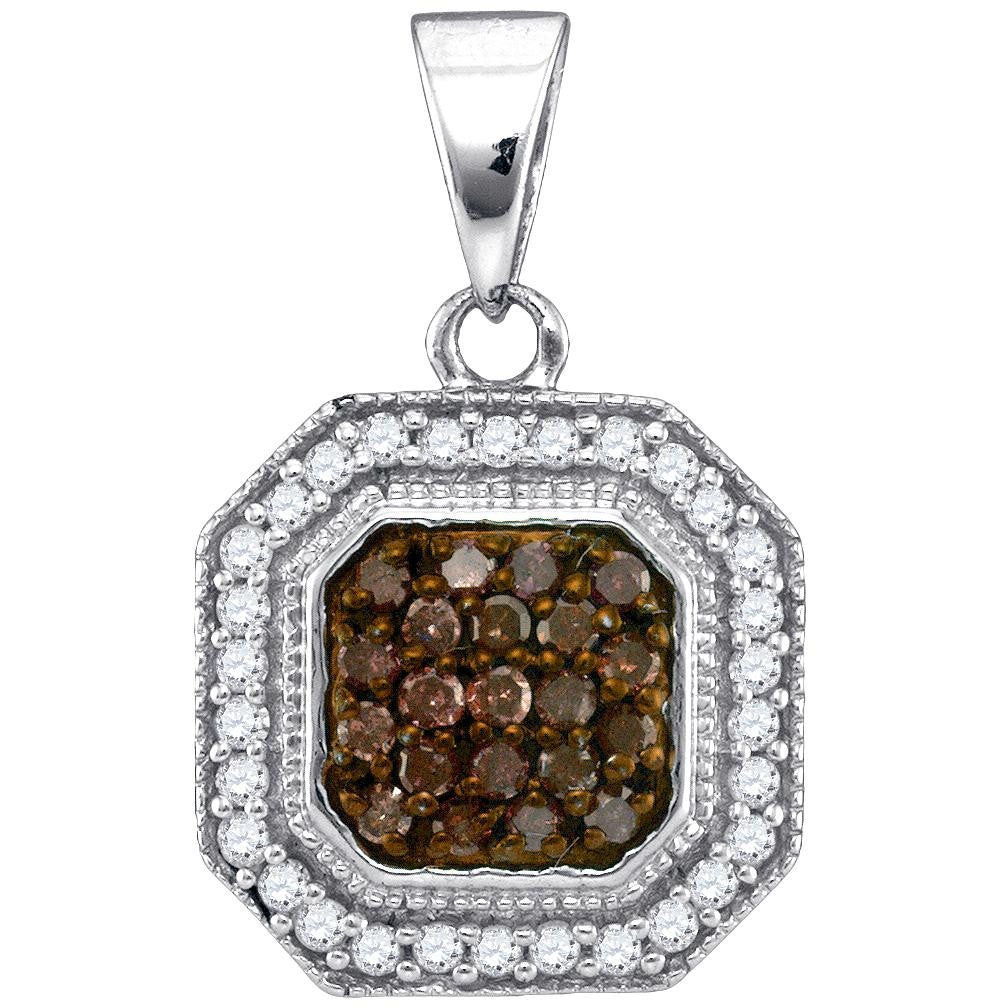 1-3CTW-Diamond BROWN MICRO-PAVE PENDANT