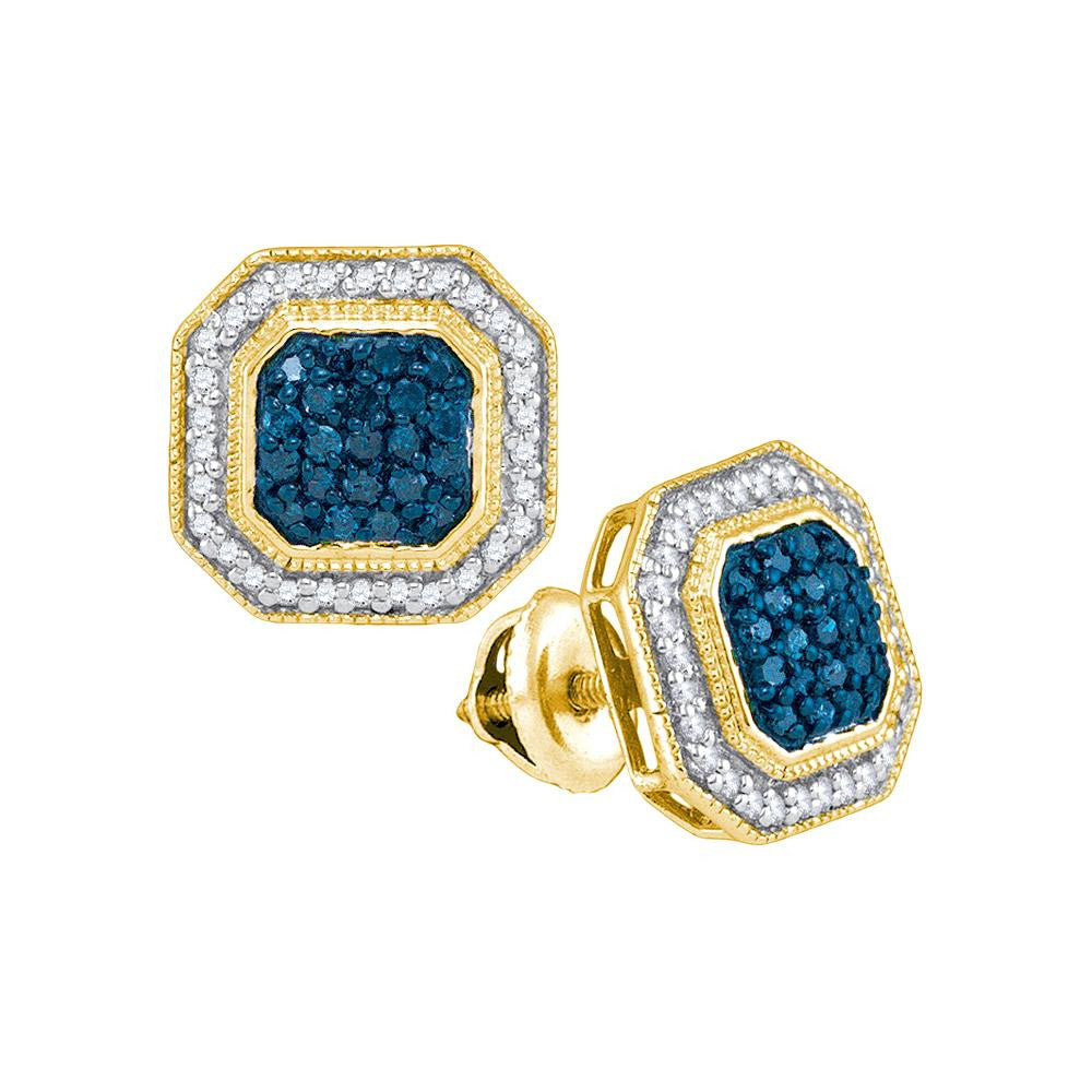 1-2CTW-Diamond BLUE MICRO-PAVE EARRING