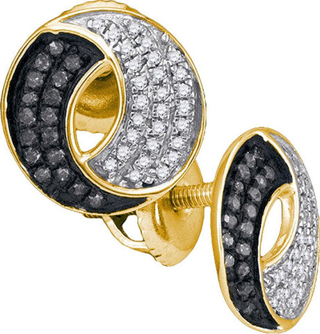 1-5CTW-Diamond MICRO-PAVE BLACK EARRING