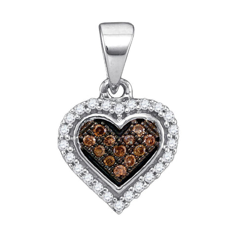 1-8CTW-Diamond MICRO-PAVE BROWN PENDANT