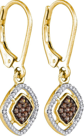 1-3CTW-Diamond MICRO-PAVE BROWN EARRING