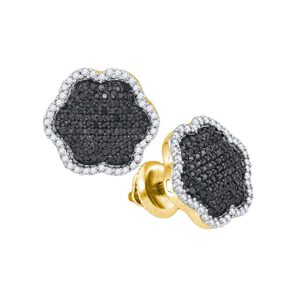 1-2CTW-Diamond MICRO-PAVE BLACK EARRING