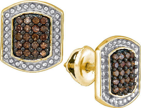 1-3CTW-Diamond BROWN MICRO-PAVE EARRING