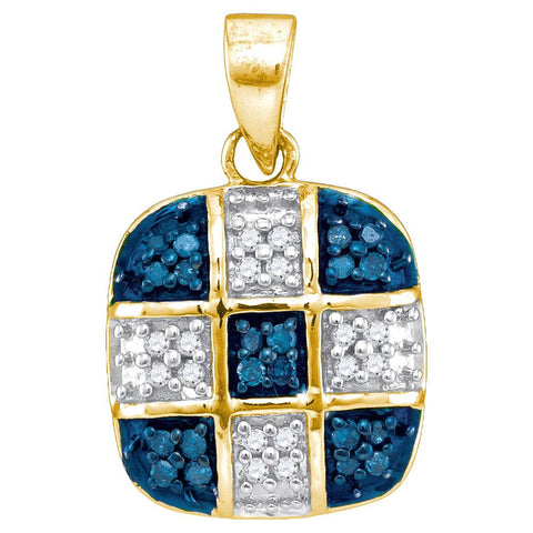 1-5CTW-Diamond BLUE MICRO-PAVE PENDANT