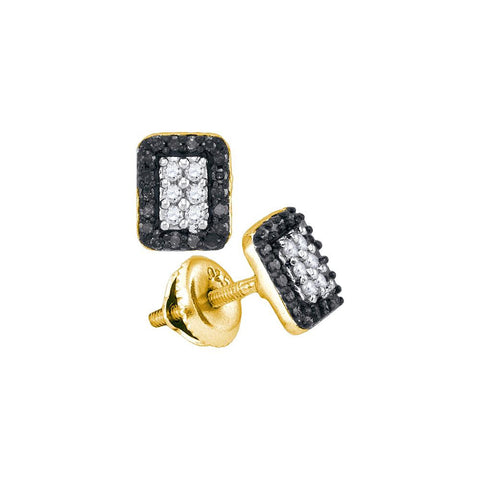 1-3CTW-Diamond MICRO-PAVE BLACK EARRING