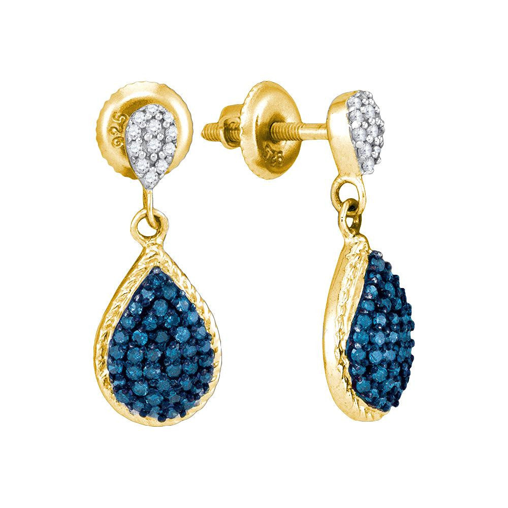 1-2CTW-Diamond BLUE MICRO-PAVE EARRING