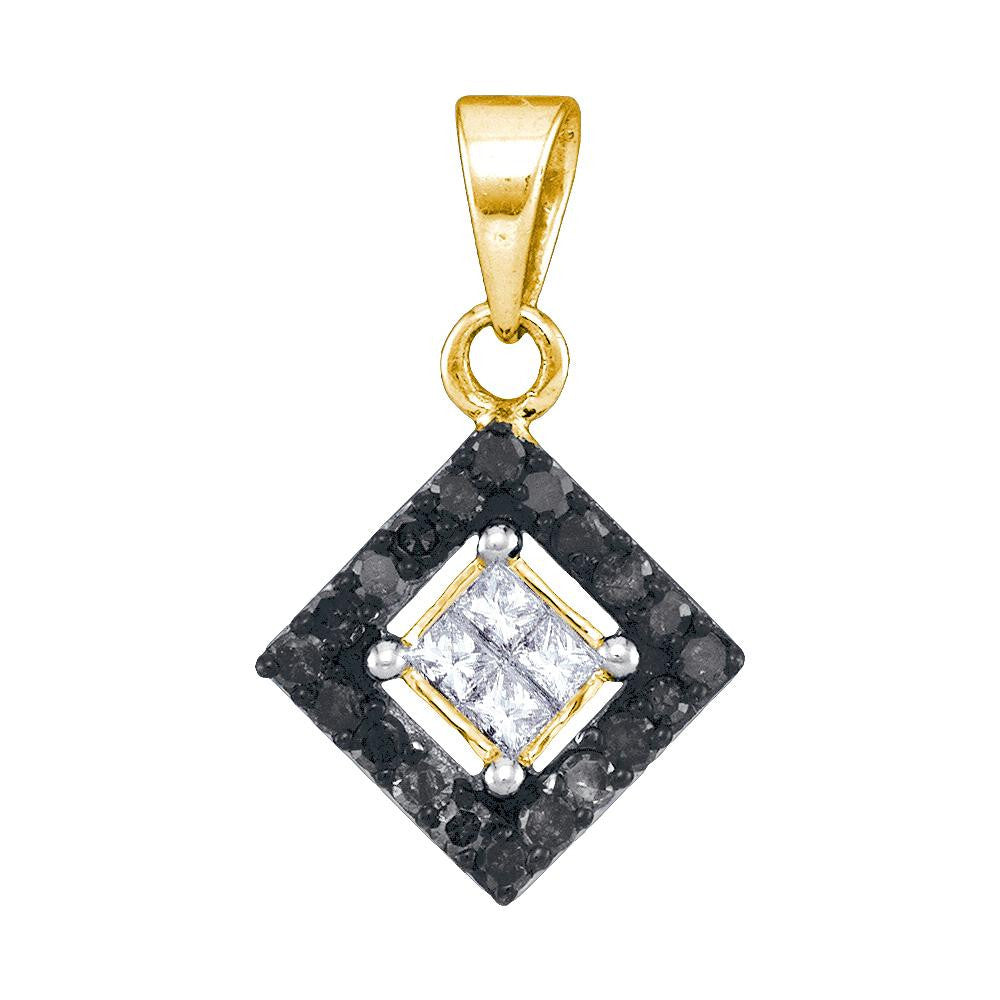 1-3CTW-Diamond MICRO-PAVE BLACK PENDANT