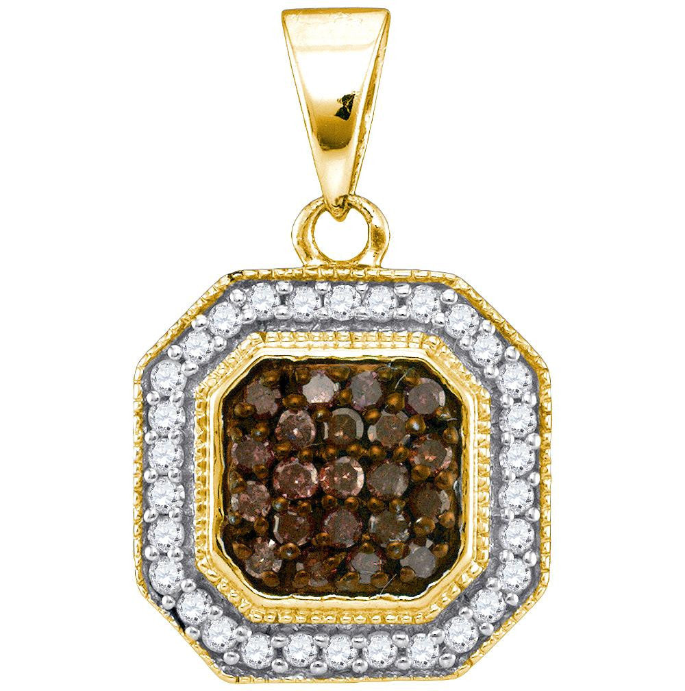 1-3CTW-Diamond BROWN MICRO-PAVE PENDANT