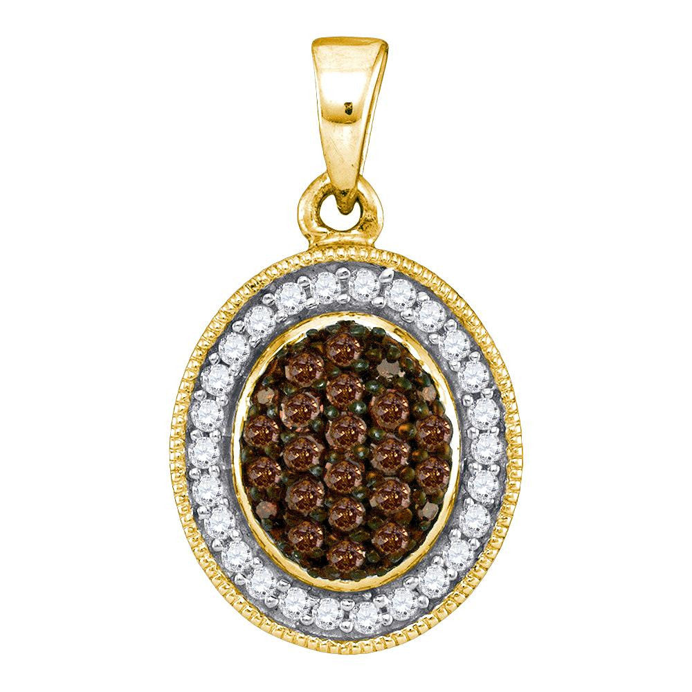 1-3CTW-Diamond BROWN MICRO-PAVE PENDANT