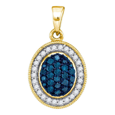 1-3CTW-Diamond BLUE MICRO-PAVE PENDANT