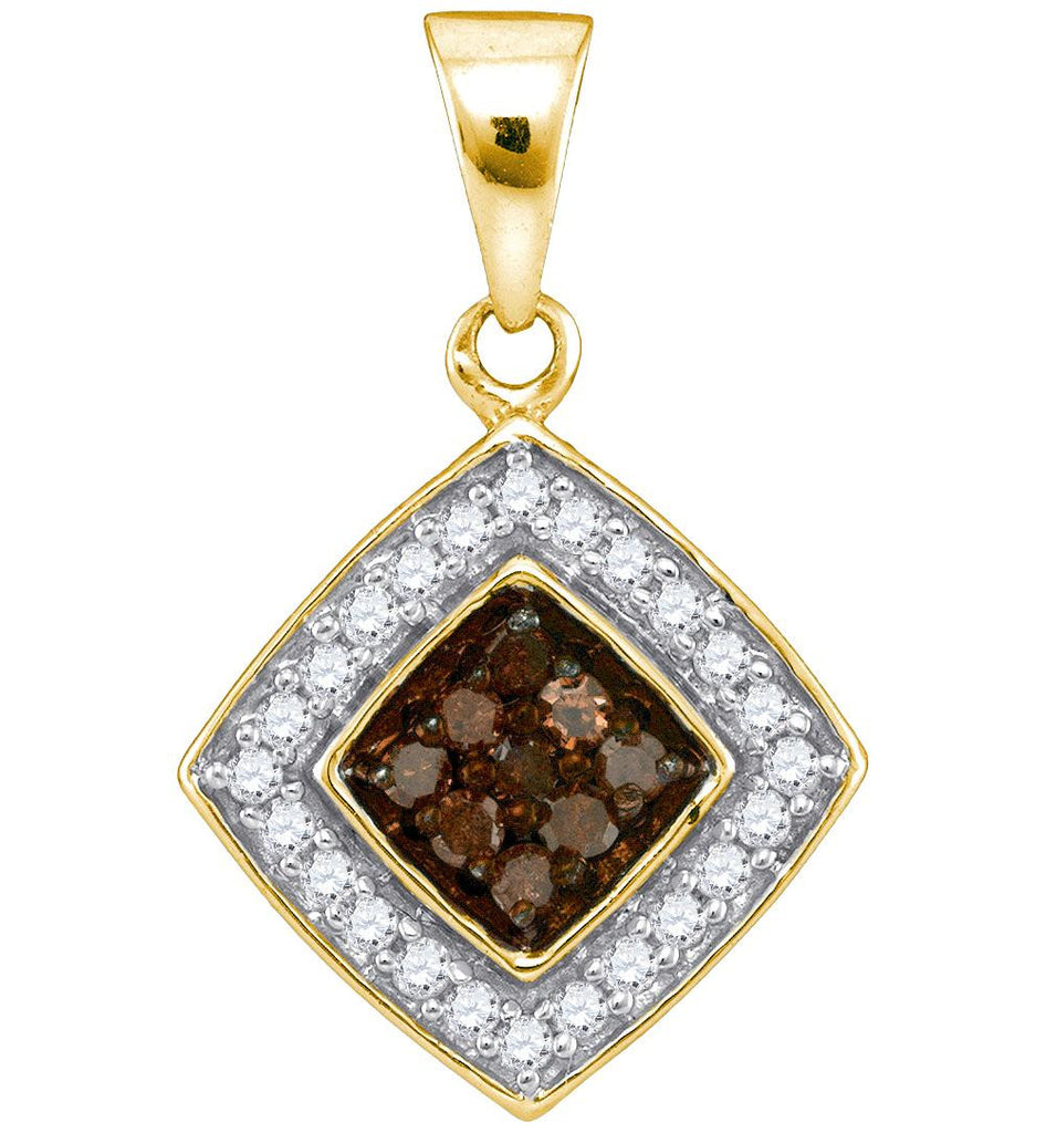 1-4CTW-Diamond MICRO-PAVE BROWN PENDANT