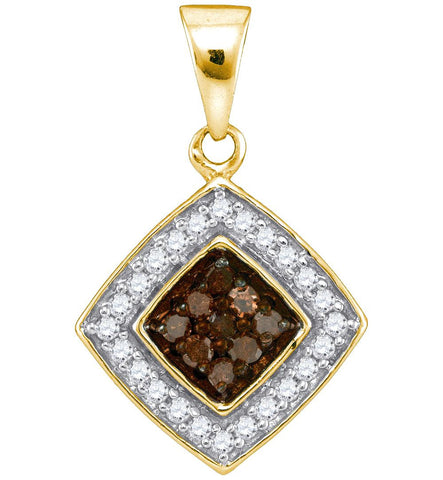 1-4CTW-Diamond MICRO-PAVE BROWN PENDANT