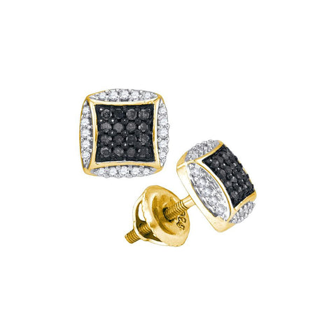 1-3CTW-Diamond MICRO-PAVE BLACK EARRING