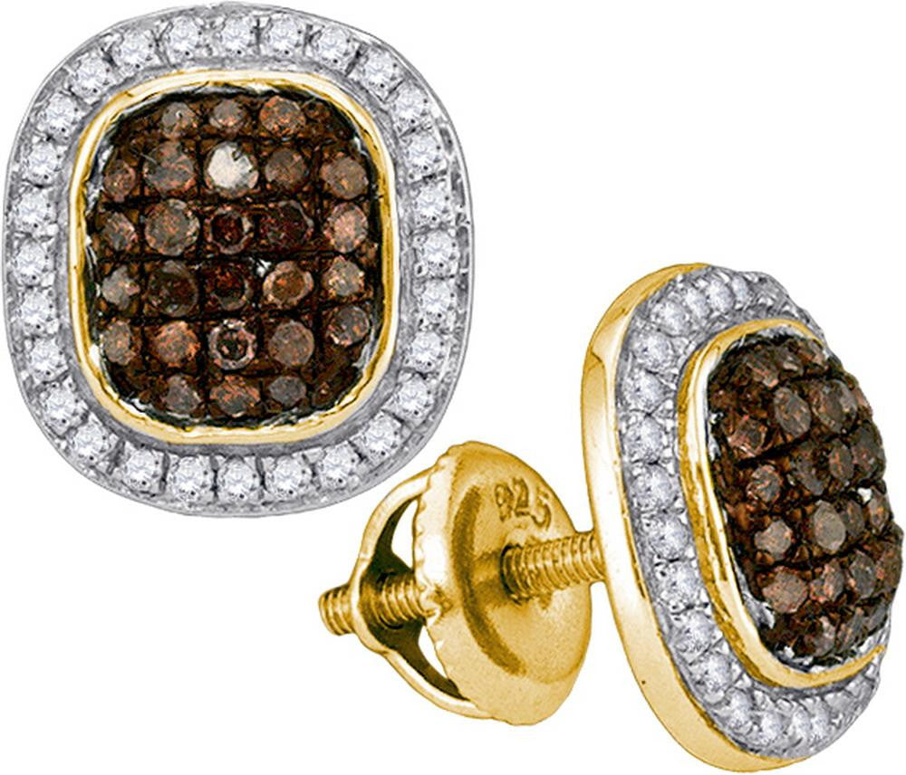 1-2CTW-Diamond BROWN MICRO-PAVE EARRING