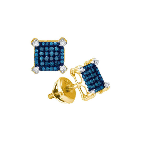 1-4CTW-Diamond BLUE MICRO-PAVE EARRING