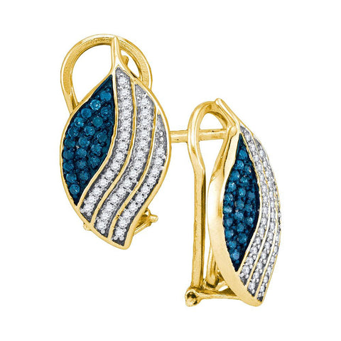 1-2CTW-Diamond MICRO-PAVE BLUE EARRING