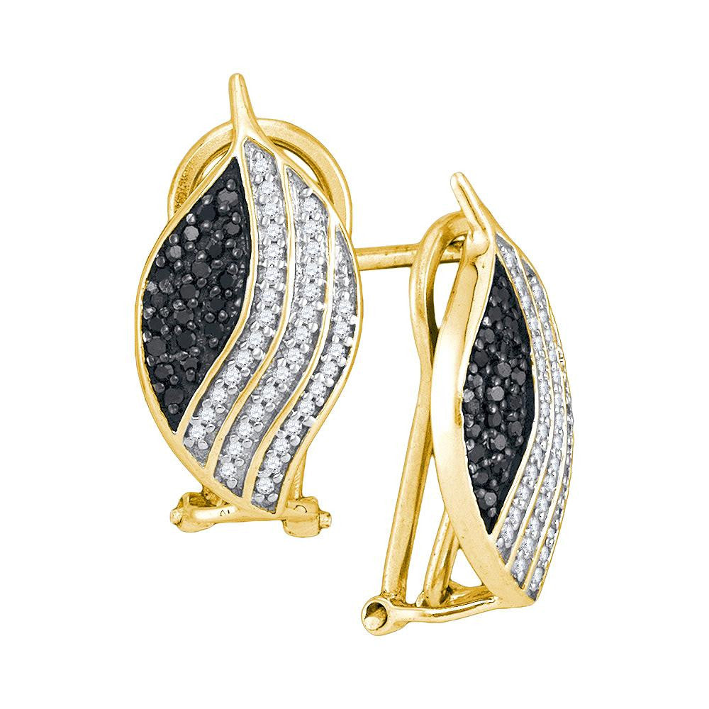 1-2CTW-Diamond MICRO-PAVE BLACK EARRING