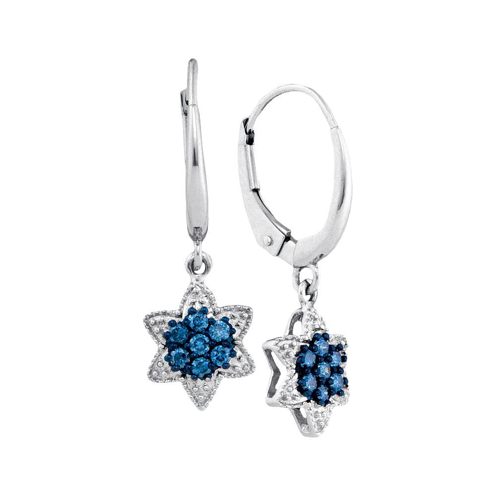 1-4CTW-Diamond FASHION BLUE EARRING