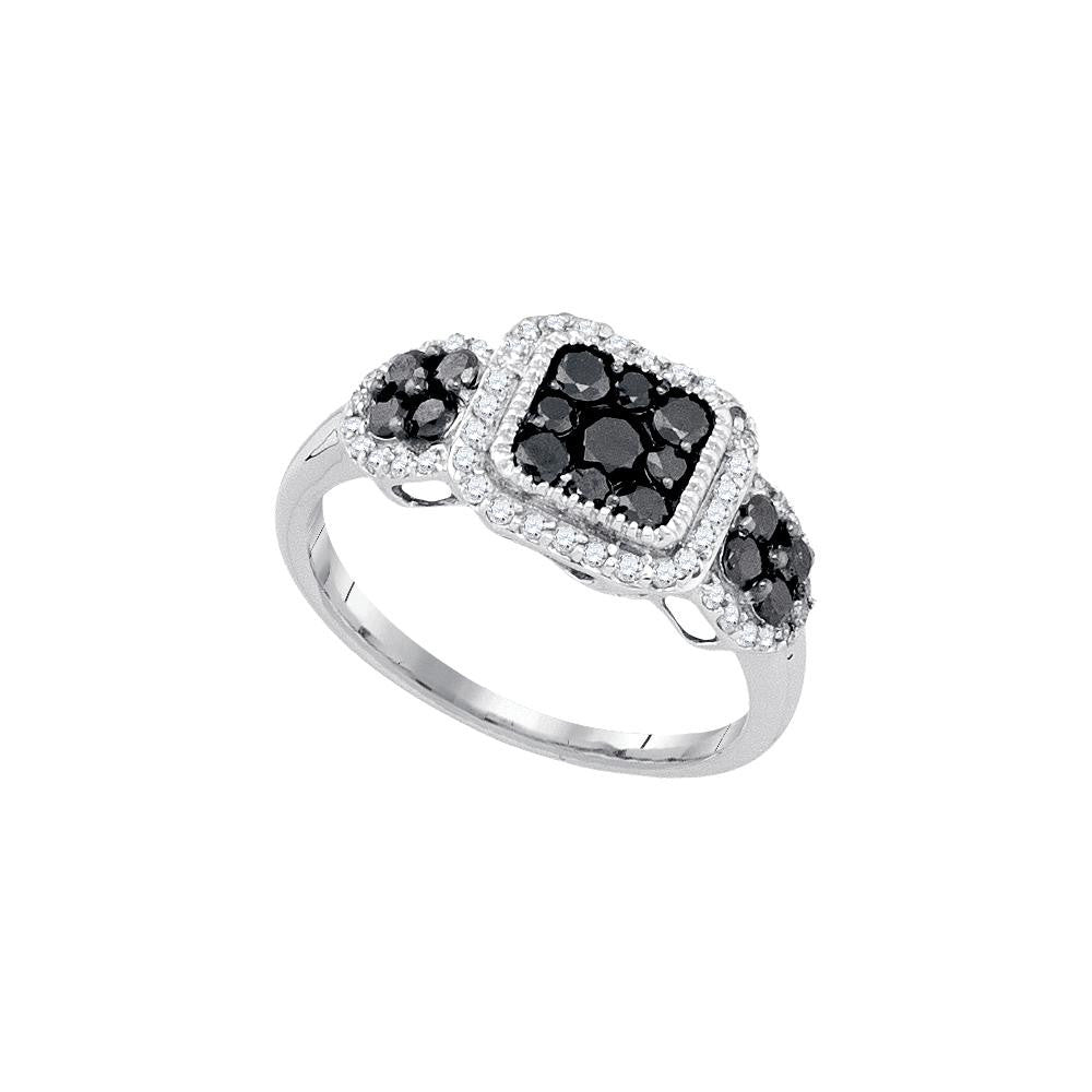 3-4CTW-Diamond BLACK  RING