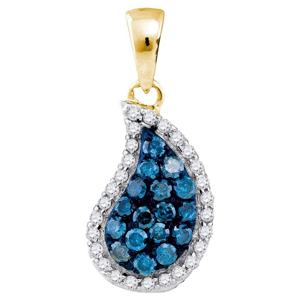 3-8CTW-Diamond FASHION BLUE PENDANT