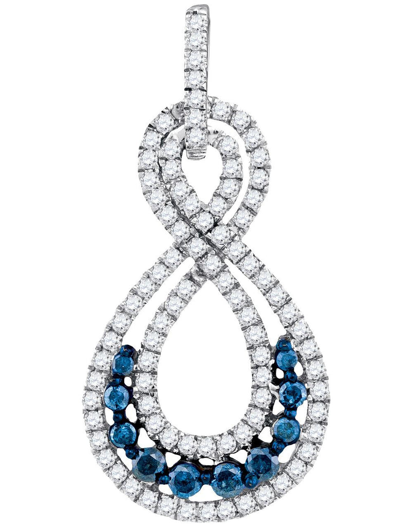 1-2CTW-Diamond FASHION BLUE PENDANT