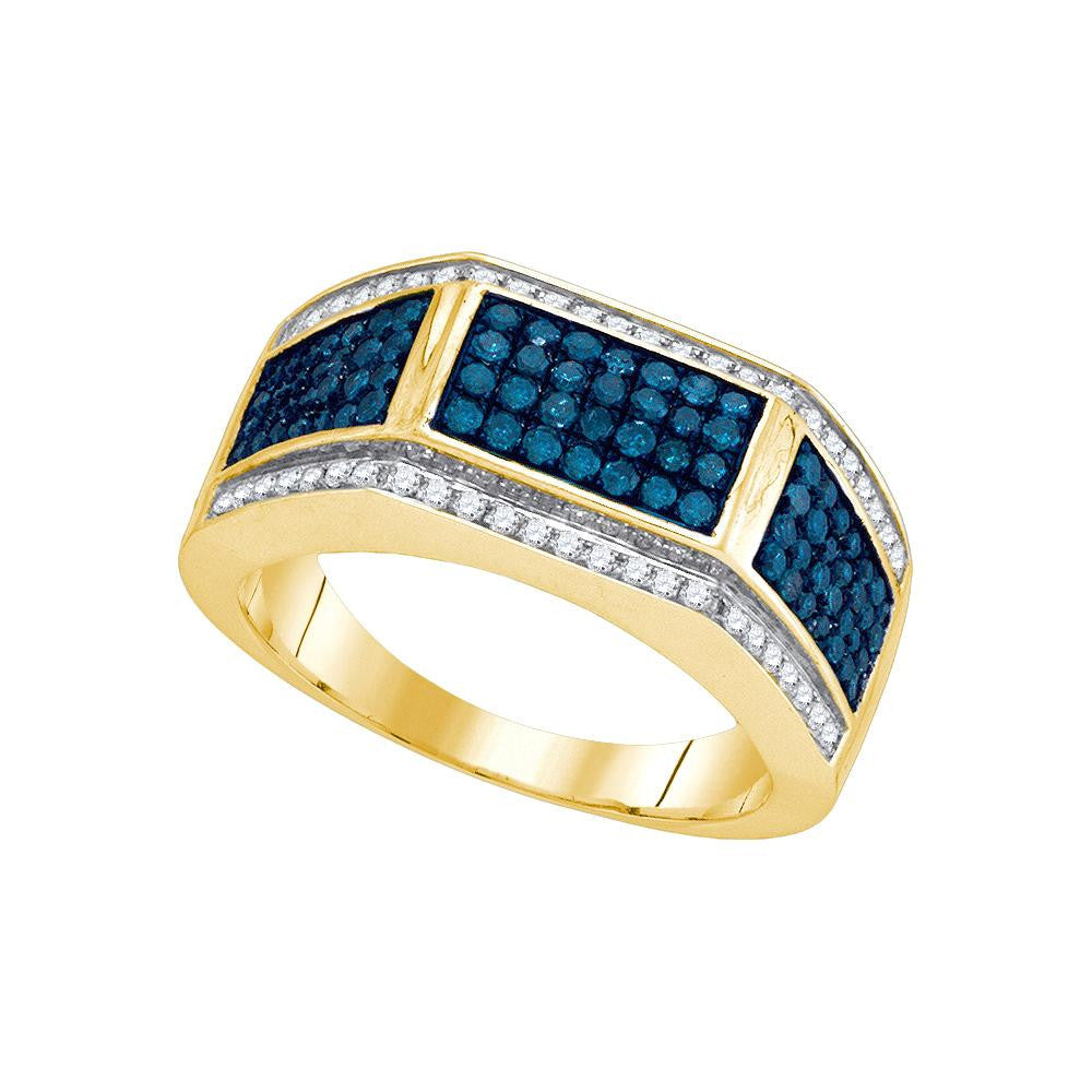 1 CTW-Diamond BLUE  MENS RING