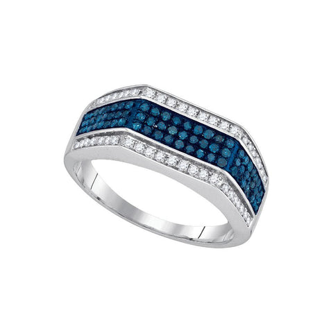 3-4CTW-Diamond BLUE  MENS BAND