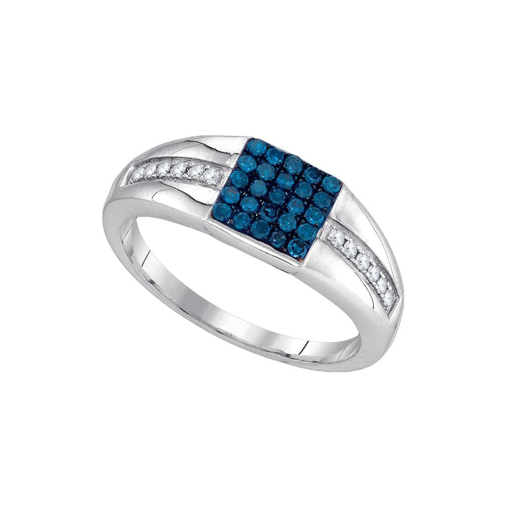 1-2CTW-Diamond FASHION MENS BLUE RING