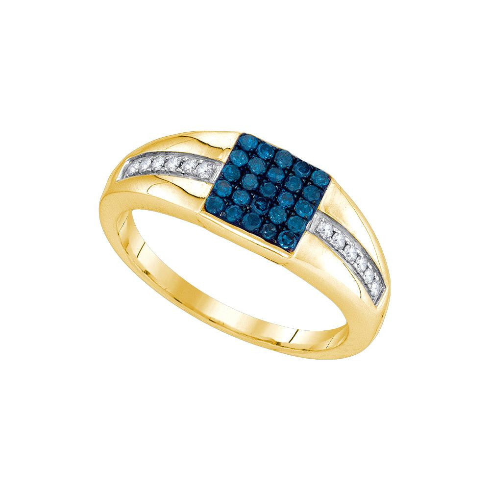 1-2CTW-Diamond FASHION MENS BLUE RING