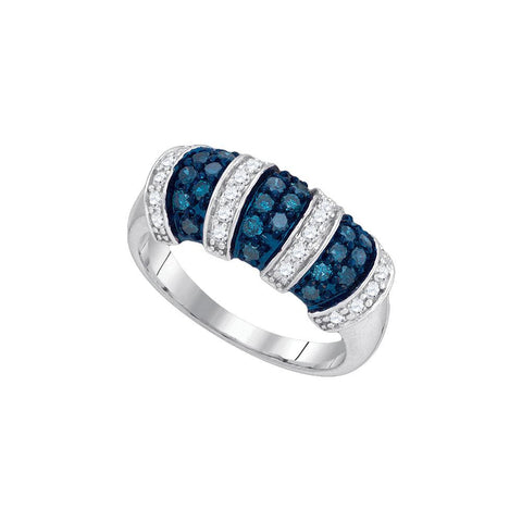 3-4CTW-Diamond FASHION BLUE RING