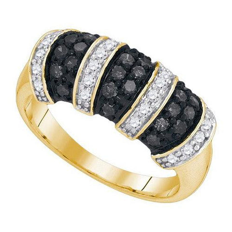 10K Yellow-gold 0.75CTW BLACK DIAMOND FASHION RING