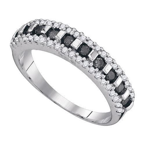 10K White-gold 0.50CTW BLACK DIAMOND FASHION RING