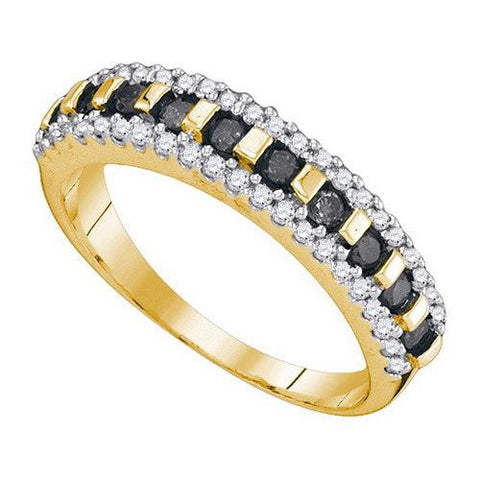 10K Yellow-gold 0.50CTW BLACK DIAMOND FASHION RING