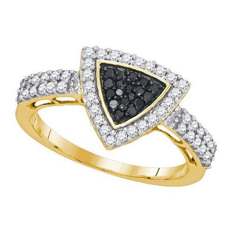 10K Yellow-gold 0.50CTW BLACK DIAMOND FASHION RING