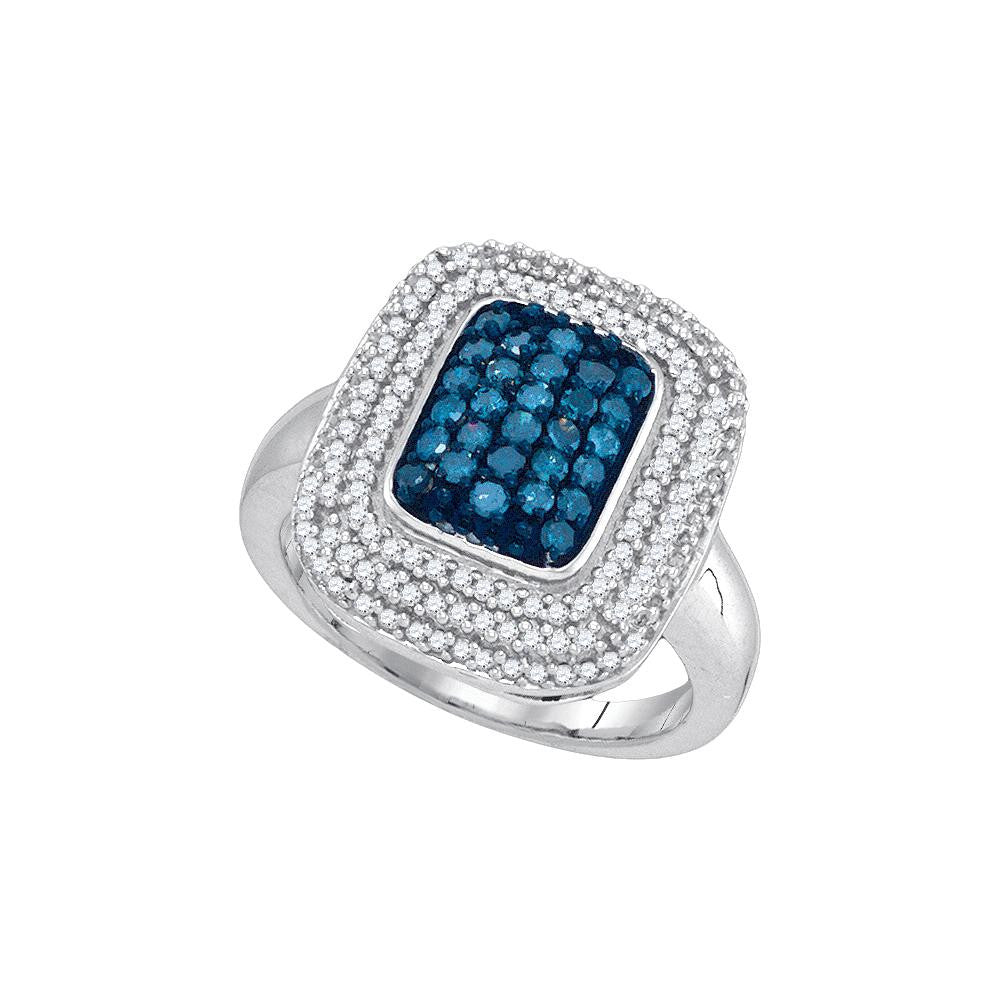 3-4CTW-Diamond BLUE  RING