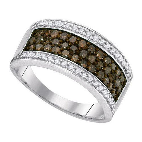 10KT White Gold 1.00CTW COGNAC DIAMOND FASHION BAND