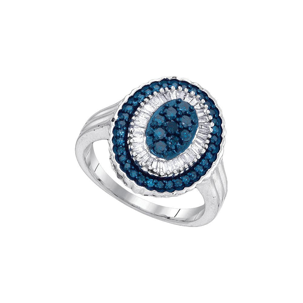 3-4CTW-Diamond FASHION BLUE RING