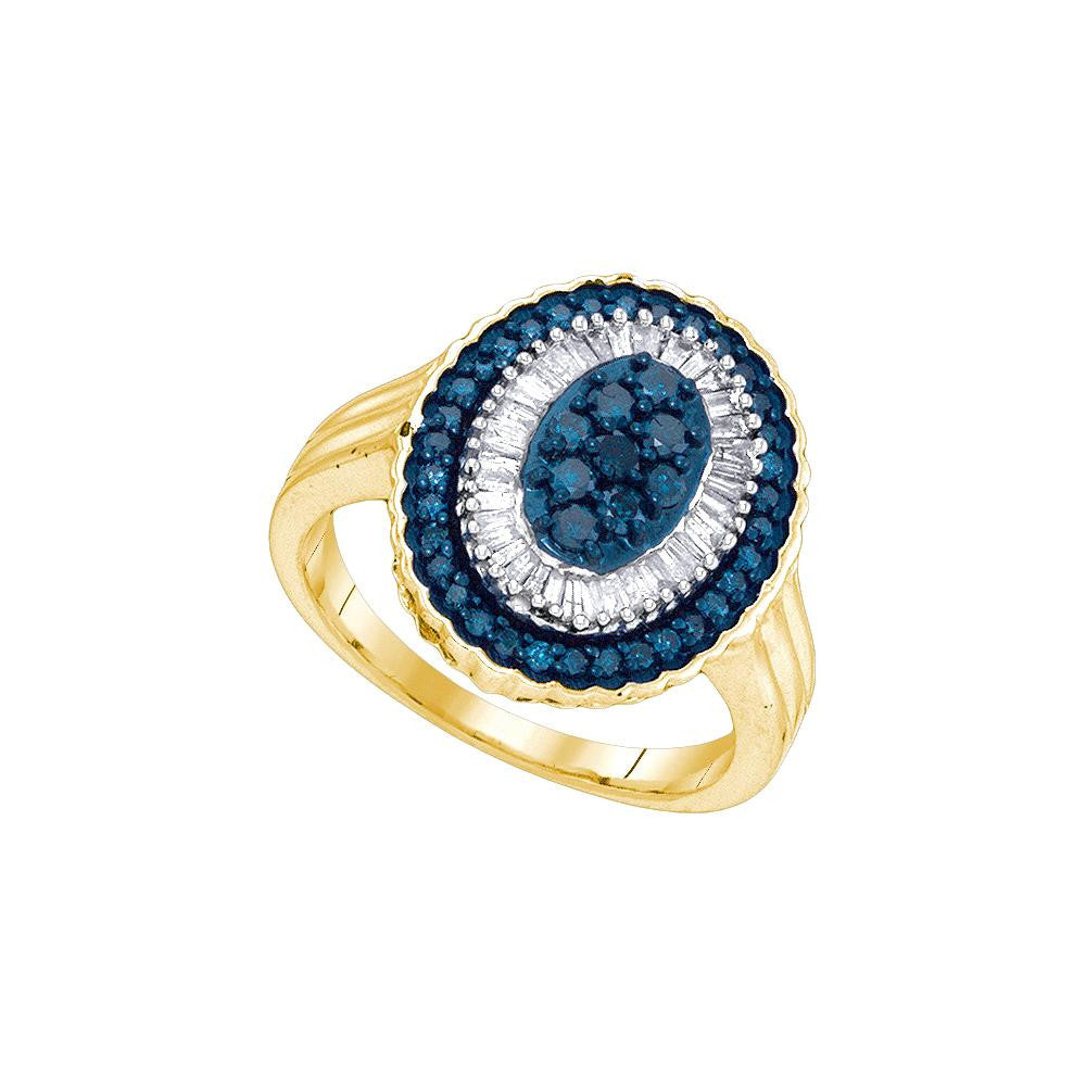 3-4CTW-Diamond FASHION BLUE RING