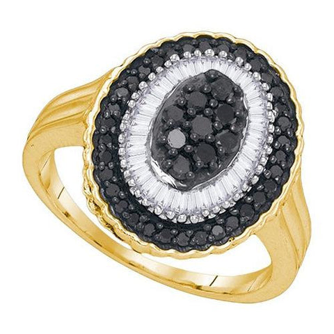 10K Yellow-gold 0.75CTW BLACK DIAMOND FASHION RING