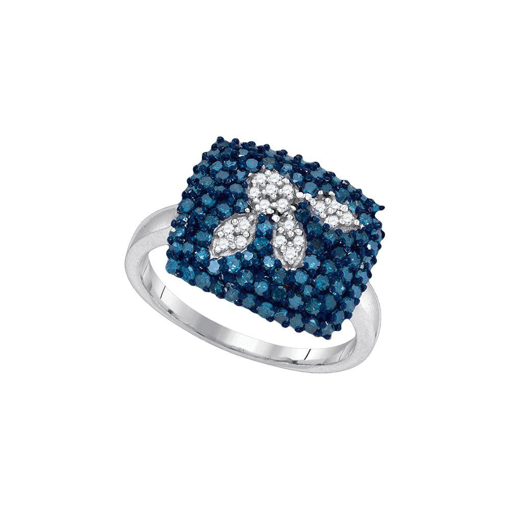 1 CTW-Diamond BLUE  RING