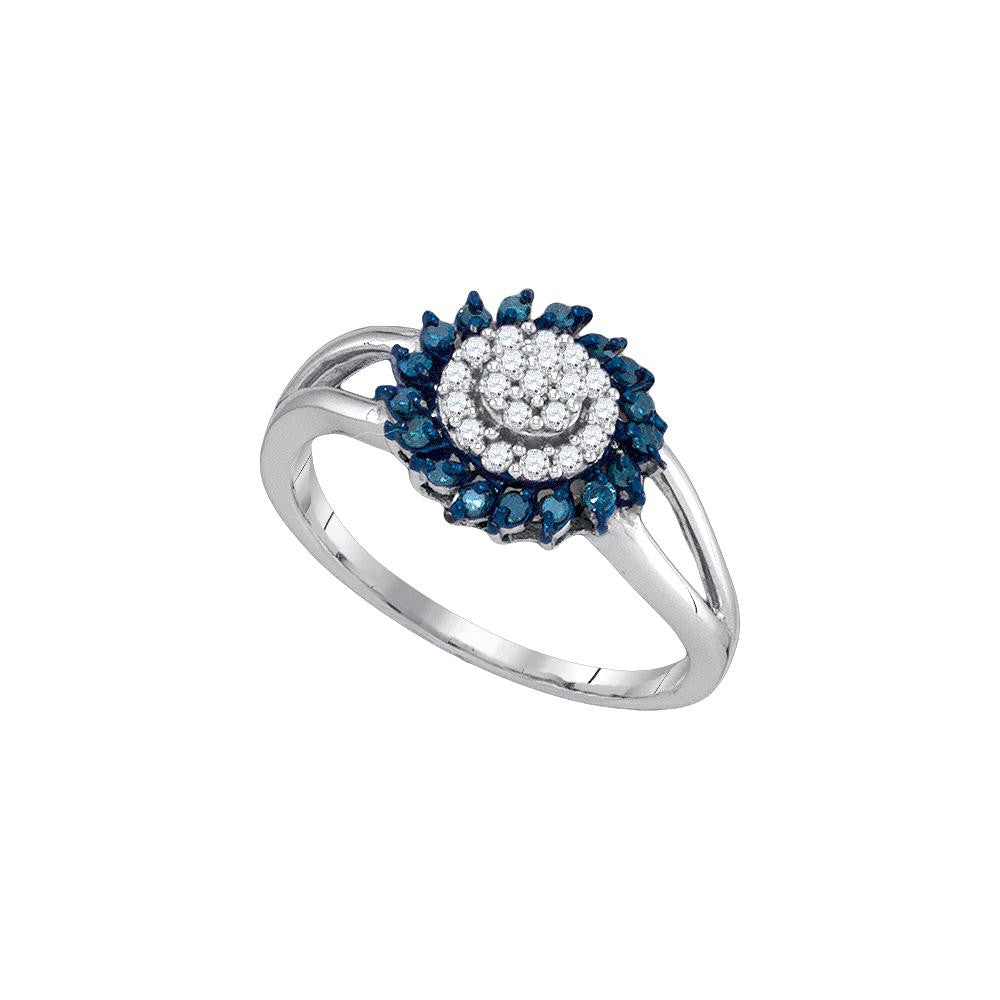 1-4CTW-Diamond FASHION BLUE RING