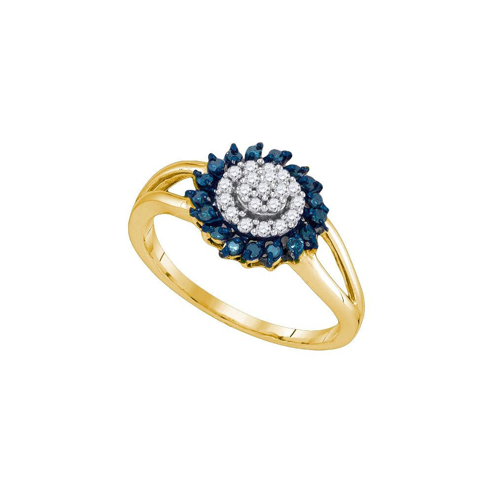 1-4CTW-Diamond FASHION BLUE RING