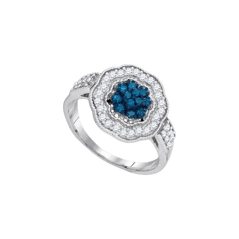 1-2CTW-Diamond FASHION BLUE RING