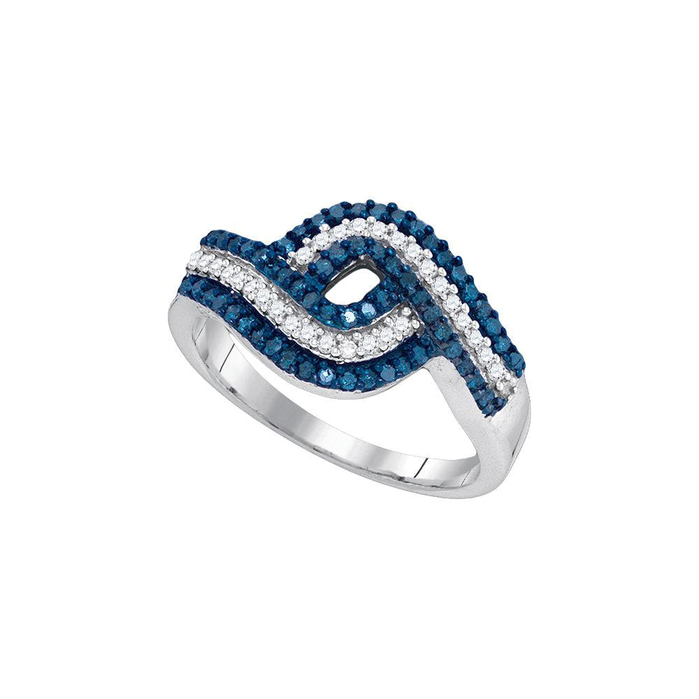 1-2CTW-Diamond FASHION BLUE RING