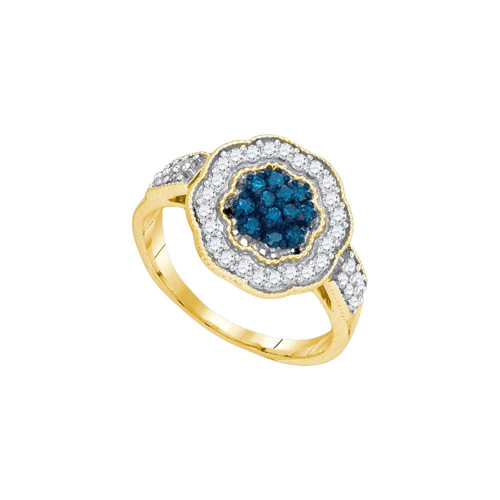 1-2CTW-Diamond FASHION BLUE RING