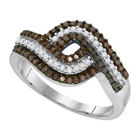 10K White-gold 0.50CTW COGNAC DIAMOND FASHION RING